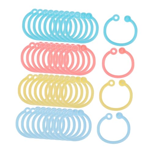 DINHEAROM 120Piezas Anillos Plástico Reutilizables Anillos Sueltos Para Encuadernación Anillos De Libro Pastel Macarons Para Manualidades y Scrapbooking