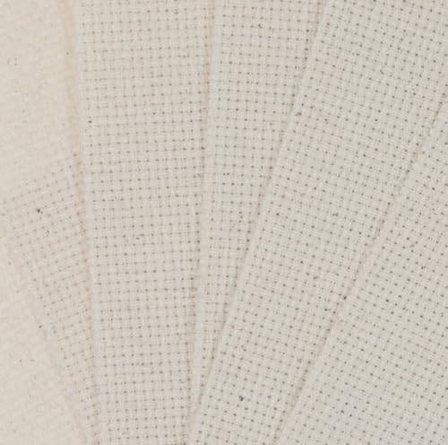Image of KCS 4 /6 pc of 12 inch x 18 inch 30cmx45cm 16CT Counted Cotton Aida Cloth Cross Stitch Fabric (Oatmeal, 6 pc)