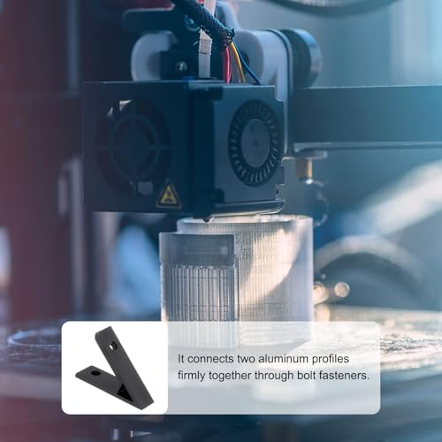 PATIKIL 45 Grad Winkel Eckwinkel, 2 Stück 2,32x0,55 Zoll Aluminium-Extrusionsprofil-Zubehör Eckverbindungsstücke für die 2020 Serie (Schwarz)