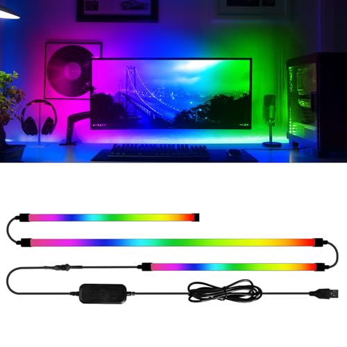 Monitor Hintergrundbeleuchtung RGBIC 27-Zoll Computer Monitor Gaming Licht Intelligente Bildschirm Synchronisation Kompatibel mit Windows und Mac-os USB 5V (3 Seiten) Monitor Hintergrundbeleuchtung RGBIC 27-Zoll Computer Monitor Gaming Licht Intelligente Bildschirm Synchronisation Kompatibel mit Windows und Mac-os USB 5V (3 Seiten)