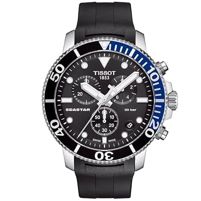 Tissot Seastar 1000 Quartz Chronograph T120.417.17.051.02 - Cronografo da uomo, Nero, Cinturino