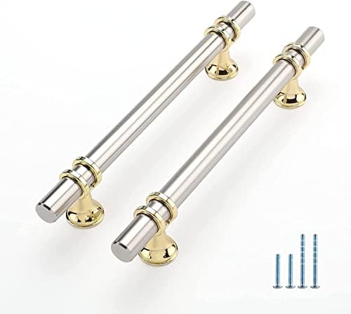 Leulan 10 Pack Brushed Nickel Cabinet Pulls Cabinet Handles Brushed Nickel 5 inch Dresser Drawer Pulls Gold Kitchen Cabinet Handles Cabinet Hardware