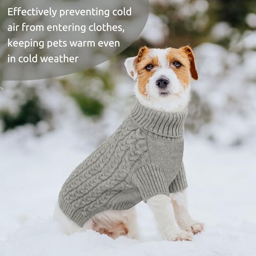 Hundepullover für Große Hunde Hundepulli Winter Warm Hunde Pullover Rollkragen Strickpullover Hundemantel Hundepulli für Corgi,Golden Retriever Wintermantel Hunde Warme Hundekleidung Grau,XXL