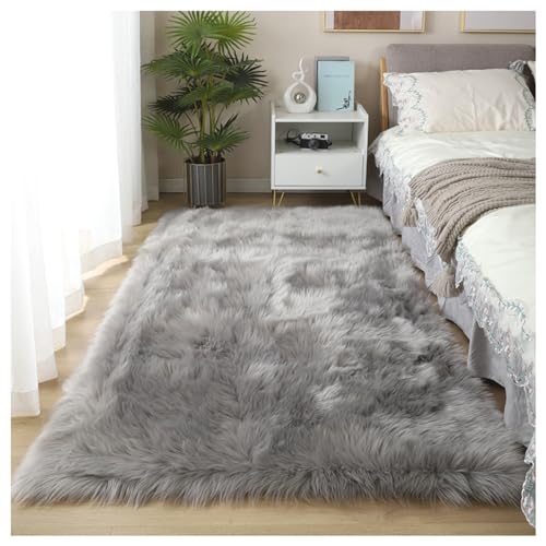 Tapis de salon en fausse fourrure douce moquette longhair moderne pour chambre d'enfant - 2