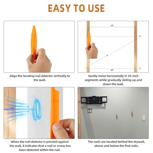 (2-Pack) Calvana Magnetic Stud Finder Wall Scanner, Stud Finder Magnet, Wall Detector Scanner, Compatible with All Drywall Construction, No Batteries Required, Wall-Friendly Construction,Easy to Use