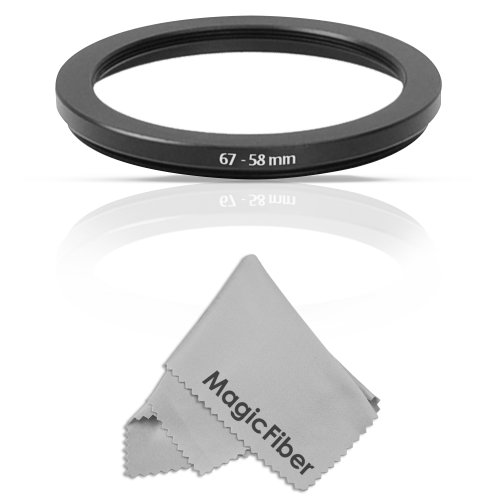 Goja 67-58MM Step-Down Adapter Ring (67MM Lens to 58MM Accessory) + Premium MagicFiber Microfiber Cleaning Cloth