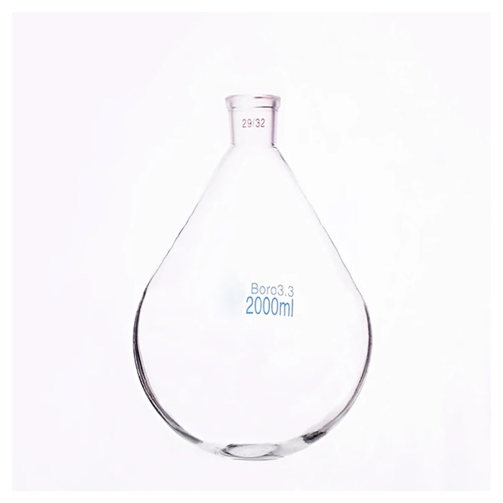 Cristalería de Laboratorio Matraz de boca esmerilada estándar de cuello corto con capacidad de 2000 ml y junta 29/32