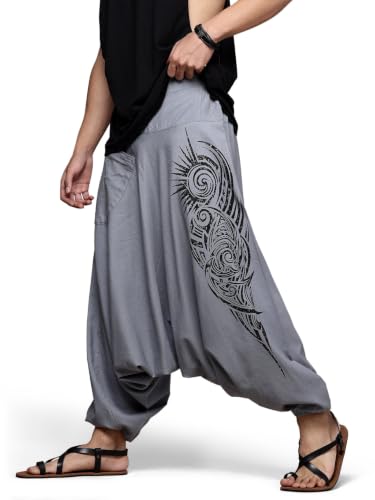 Image of The Veshti Company Printed Harem Pants for Men's Cotton Hippie Style Baggy Boho Yoga Pajama Pant with Pocket