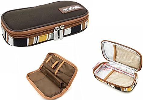 Insulin Cooler Travel Case and Epipen Case Portable,Diabetic Organizer Medical Cooler Travel Pack,Coffee Brown
