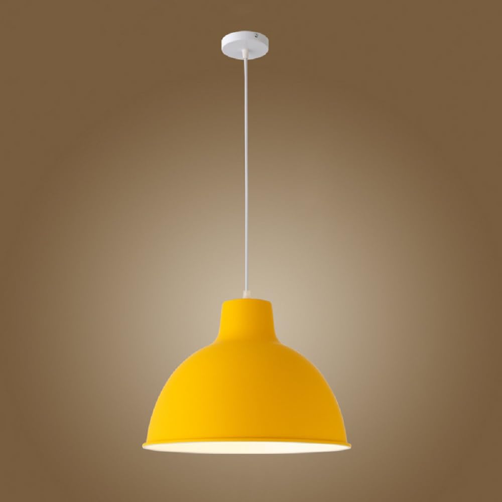 Suspension îlot de cuisine luminaire moderne aluminium jaune 35cm