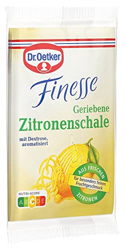 Dr. Oetker - Zeste de citron râpé Finesse (Finesse Geriebene Zitronenschale) | Poids Total 12 grams