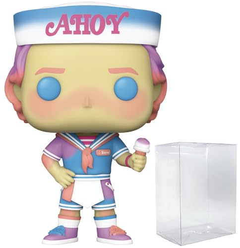 POP TV: Stranger Things - Steve Harrington (Pastel Deco Scoops Ahoy) Funko Vinyl Figure (Bundled with Compatible Box Protector Case), Multicolor, 3.75 inches