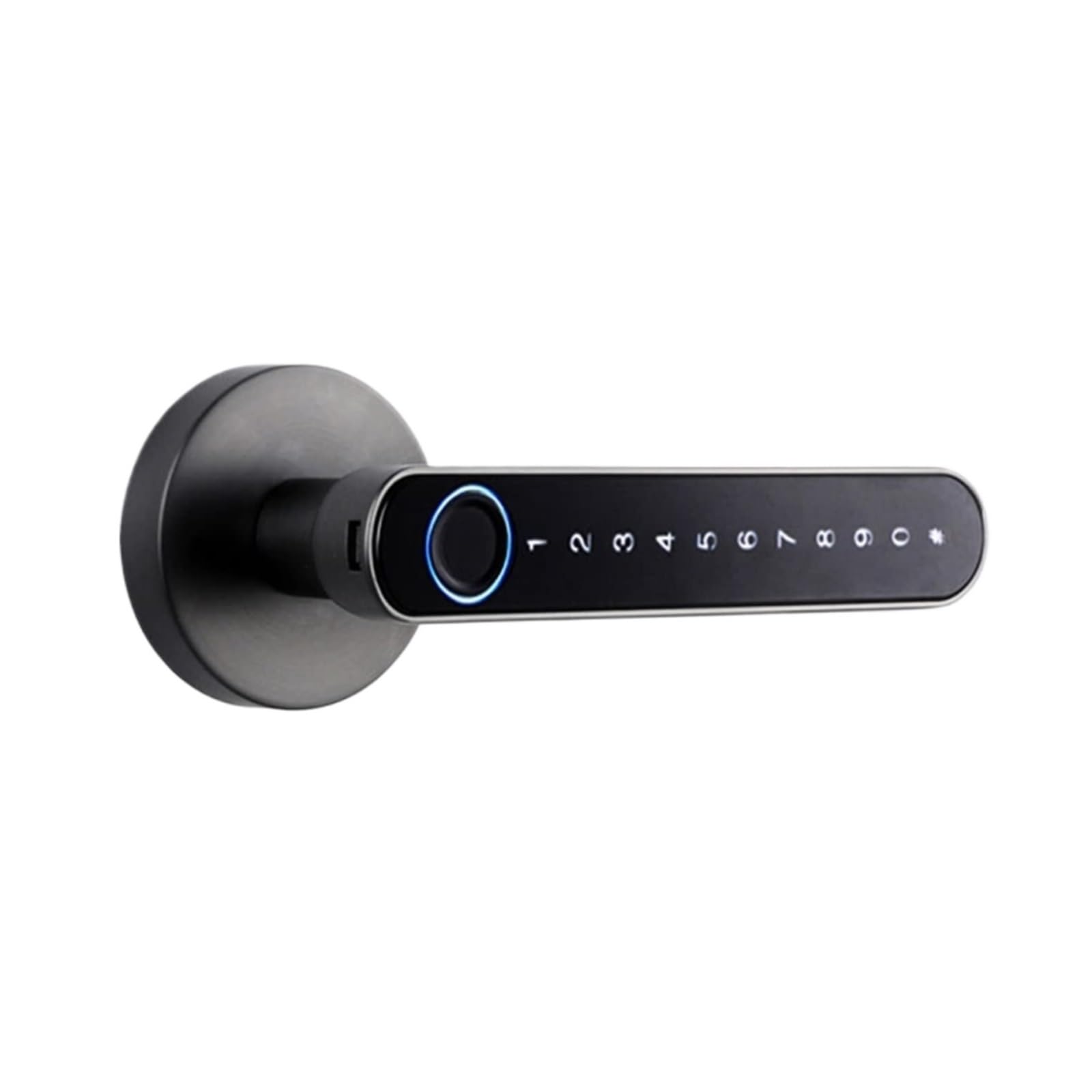 Cerradura Inteligente Para Puerta Con Huella Dactilar Y Manija Código | Acceso Sin Llave, Principal(Gray)
