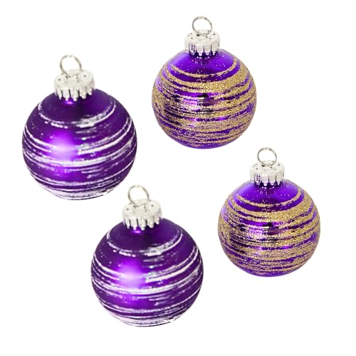 Dekohelden24 Christbaumschmuck - 4er Set Kugeln, Christbaumkugeln,...