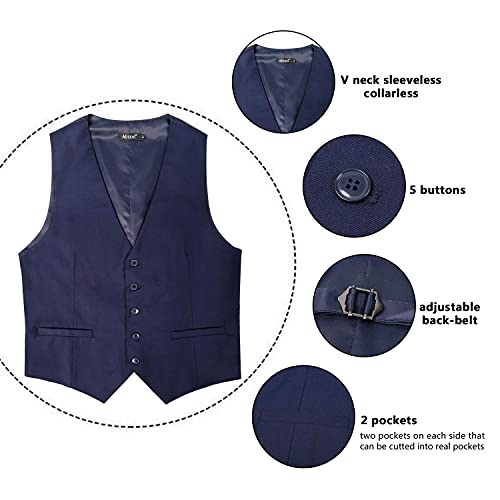 Image of Alizeal Mens Classic Solid Suit Vest Regular Fit Tuxedo Waistcoat | Classic for Wedding Business Daily Wear Wedding
