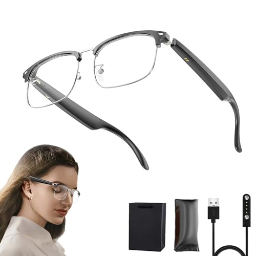 Lunettes de traduction intelligentes IA bidirectionnelles avec micro argent
