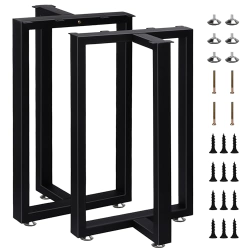 SERdeerCH Patas de mesa de metal para oficina, mesas de ordenador (71 cm). Estructura de hierro robusto en el diseño, forma en T. Uso versátil (salón, cocina, oficina en casa). Fácil montaje