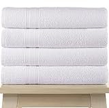 All Design Quick-Dry, Luxurious, Soft, High Absorbent 100% Cotton Towels for Bathroom Guests Pool Gym Camp Travel College Dorm Cappadocia Collection (4 Piece Bath Towel, White)