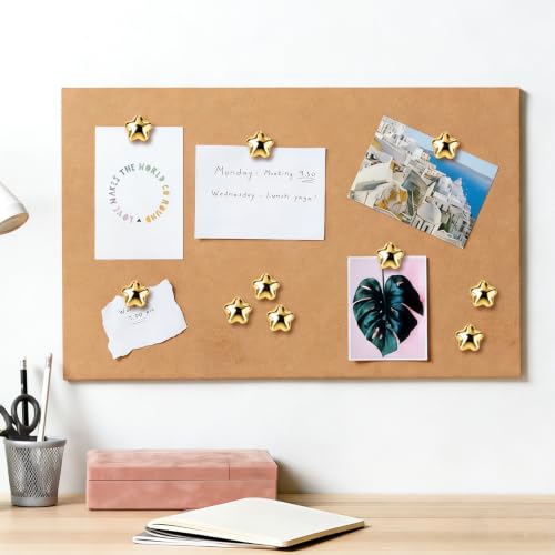 Image of 25 Pcs Decorative Thumb Tacks, Cute Decorative Push Pins for Wall Bulletin Board & Cork Board, Resin Star Push Pins for Office Home School,Gold