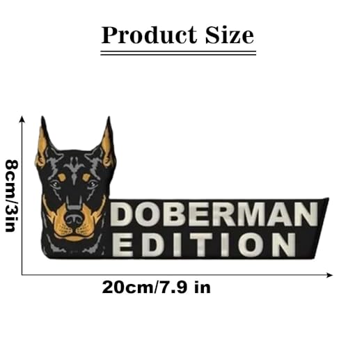 Image of Dog Edition Car Badges Laser Cutting Car Vehicle Emblem,3D Car Badge Automotive Decals Stickers Funy Animal Decor Car Accessories Gifts for Car Truck Rv Boat Exterior Decoration (Doberman)