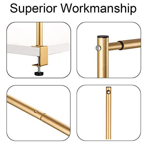 Inweder 44" Tall Over The Table Rod Stand With Clamps, Adjustable Gold Metal Table Arch Stand, Table Clamp Stand, Party Stands For Centerpiece Decorations, Wedding, Anniversary, Event, Home #TOP1