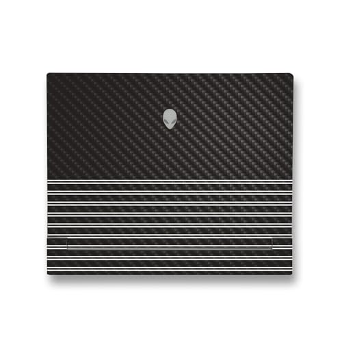 Image of MightySkins Carbon Fiber Skin Compatible with Alienware X14 R2 (2023) Full Wrap Kit - Pinstripe | Protective, Durable Textured Carbon Fiber Finish | Easy to Apply & Change Styles | Made in The USA