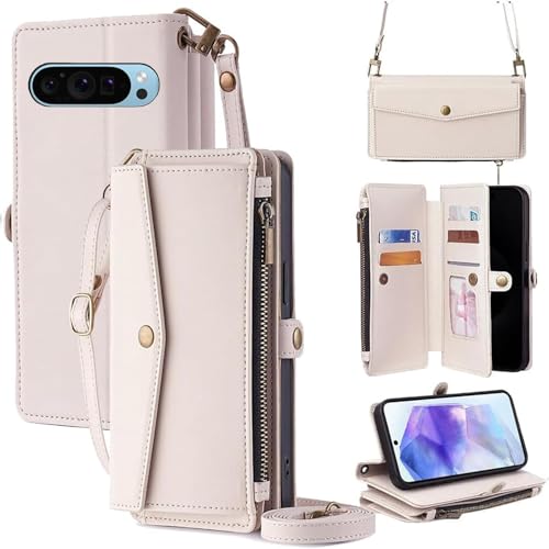 For Google Pixel 10/10 Pro �P�[�X ���z�^ For �O�[�O�� �s�N�Z��10�v�� �蒠�^ �V�����_�[ �X�g���b�v��+�Z2�{ 5���J�[�h���[ 1���̎ʐ^���[�X�^���h�@�\ 1���̌������[ 1�̃W�b�p�[�|�P�b�g �h���E�h�R�P�E�h�Ђ� P
