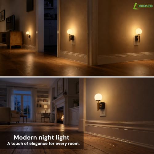 Image of L LOHAS LED Vintage Night Lights Plug into Wall, Dimmable, 3000K Soft White