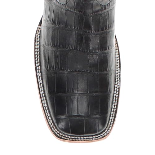 Image of Vaccari Men's Navarro Genuine Alligator Tail Leather Broad Square Toe Cowboy Boots