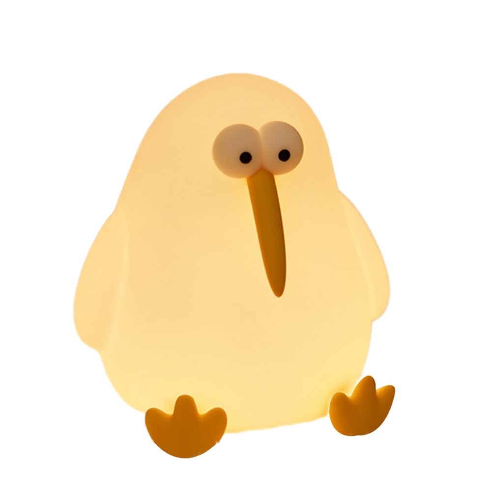 Osmond Squishy Kiwi Bird Lamp Rechargeable Dimmable Silicone Nursery Toddler Animal Nightlight Fun Decor for Children