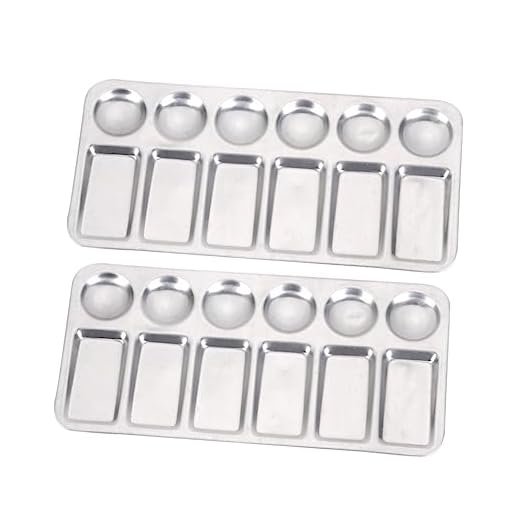 EXCEART - 2 Piezas de Paleta de Pintura de Aluminio con Ranuras Redondas y Rectángulares