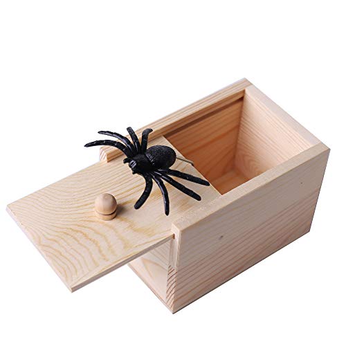 Feeke Spider Prank Scare Box，Handmade Fun Practical Joke Boxes for Halloween Party Favors and Decoration