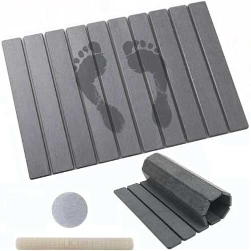 La Mejor Recopilación de Tapetes de piedra disponible en línea para comprar. 41 SOZOMO Tapete de Baño de Piedra de Diatomita 60x39 CM,Tapete para Baño,Diseño Plegable,Tapete Ultra Absorbente de Diatomita,Alfombra de Baño Antideslizante Superabsorbente...