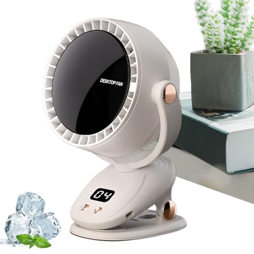Genérico Ventilador De Escritorio, Ventilador Personal Mini Recargable, Enfriador Silencioso Inalámbrico Para Escritorio Hogar Viajes Acampada Exteriores Cocina