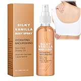 100ml Vanilla Body Oil,Vanilla Body Spray,Nourish Dry Skin Oil with Jojoba,Moisturising Body Oil Spray,Long-Lasting V/anilla Body Care,Moisturizing Massage Oil Spray,Moisturiser Hydrating Body Spray