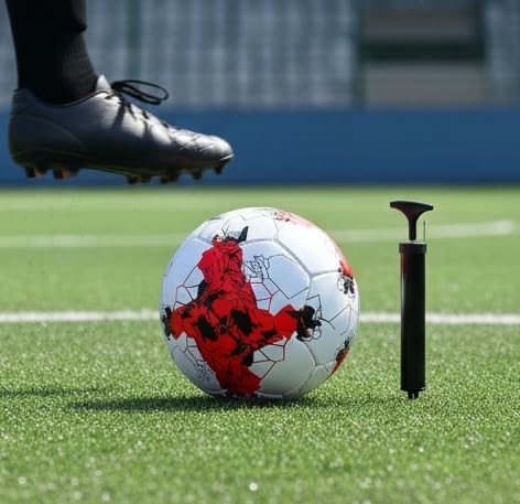 Image of Playzoo Football for All Ages Suited for The Grass Fields | Suitable for Grass |Practice Ball | Soccer Ball | for Men /Women | Football Size - 5 (Design2)