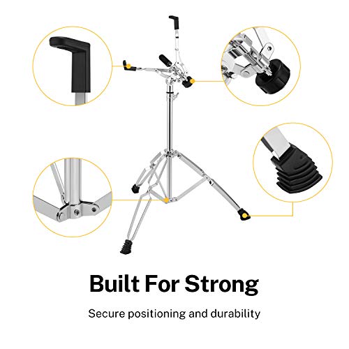 Donner Snare Ständer Höhenverstellbar 66-101cm doppelstrebig Snare Drum Stand mit Drumstick Tasche