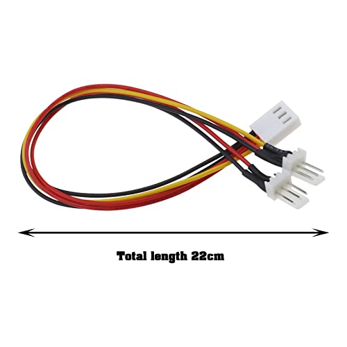 VGOL 4PCS PC Case Fan Motherboard Extension Cable 2 x 3-Pin Male to 3-Pin Female Fan Splitter Cable Lead 22cm Computer Accessories - Image 4