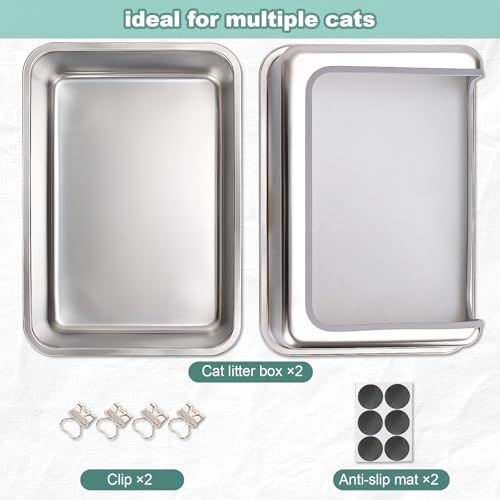 Arenero XL de Acero Inoxidable para Gatos con Tapa Metálica miniatura 6