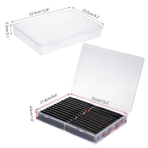 Image of Klick n shop A4 Clear File Storage Box Transparent Plastic Document Organizer with Secure Latching Lid, Stackable Paper Holder for Office, School & Home Use (Pack of 2)