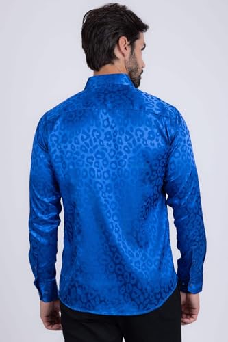 Barabas Men's Textured Leopard Design Pattern Button Down Shirts B3104