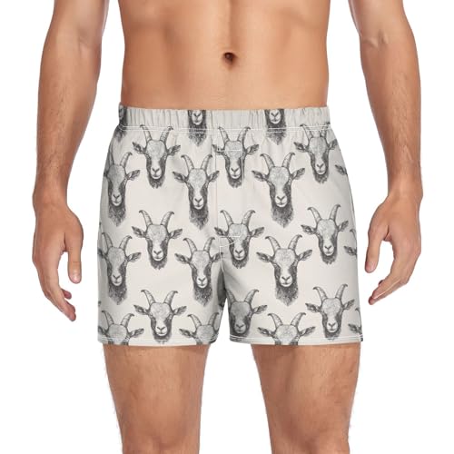 Laprad Boxer Shorts Breathable Boxer Briefs Soft Underwear Goat with Button Fly