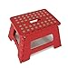 NAWA Home & Work Taburete Multiuso Plegable con Asa, 22 cm de Altura (Rojo)