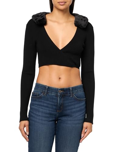 Forever 21 Women's Faux Fur Sweater-Knit Wrap Top