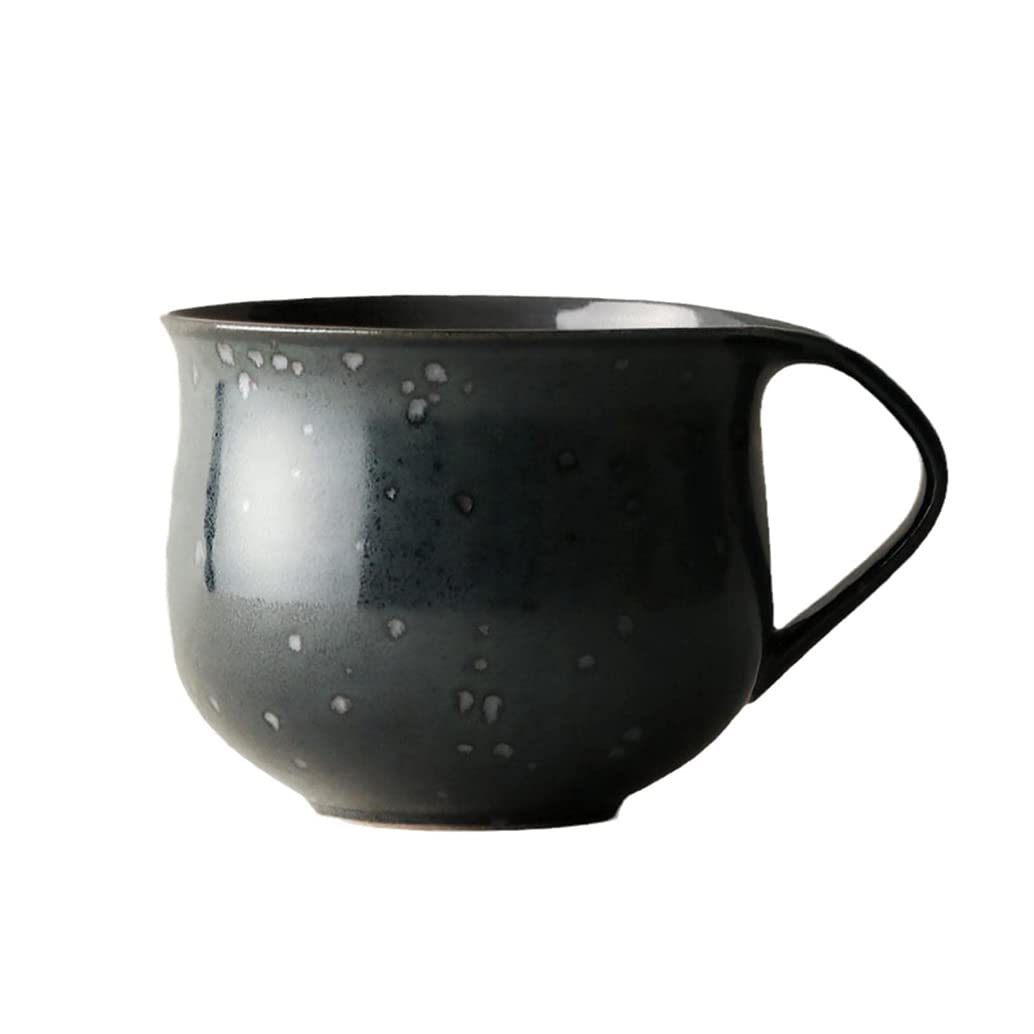 Ceramiczny kubek do kawy wiejski wiejski ceramiczny kubek, do układania w stos, ceramiczny kubek do kawy, 350 ml wypalana w piecu kubek śniadaniowy kreatywny prezent dla przyjaciół, urodziny, święta, impreza F-350 ml
