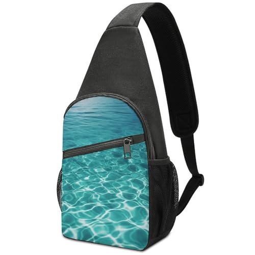 Mochila tipo sling para deporte y senderismo Azul Aqua miniatura 1