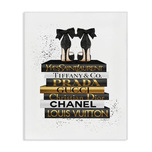 Image of Glam Bookstack Animal Print, 30 x 40 Inch Canvas Wall Art