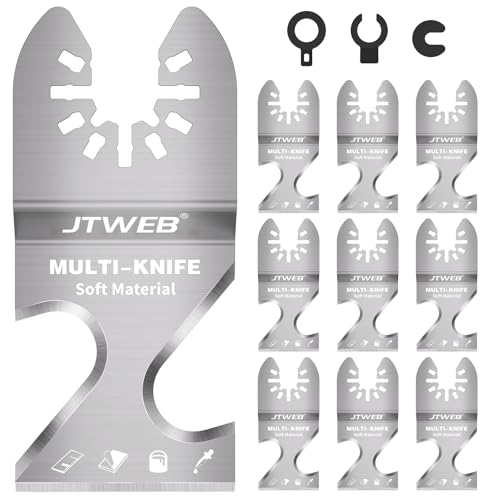 JTWEB 10PCS Oscillating Multi Tool Hook Knife