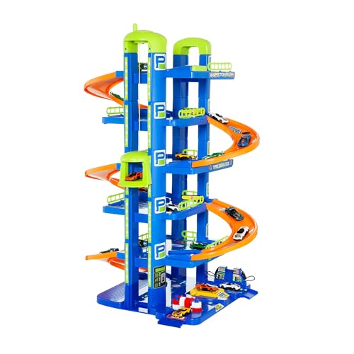 MOLTO | Parking Infantil de 6 Plantas Azul con Accesorios, Parking Coches Juguete, Pista de Coches de Juguete, Juguetes Niños + 3 Años, Garaje Coches