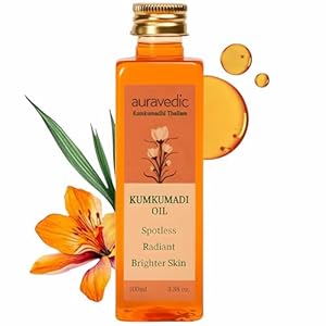 Auravedic Kumkumadi Oil Pure Saffron for Ultra Radiant Skin | Ayurvedic Oil for Dull, Dehydrated & Tired Skin | Lightweight Hydrating Formula for Smooth Texture | 3.38 Fl Oz (100ml)
